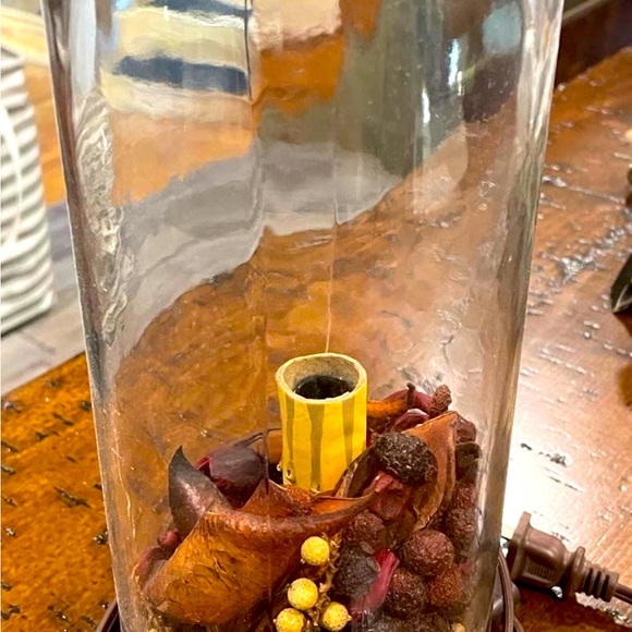 Primitive Home Decor Lamp Wooden Stars Pip Berry Garland Fabric Garland - Picture 2 of 12